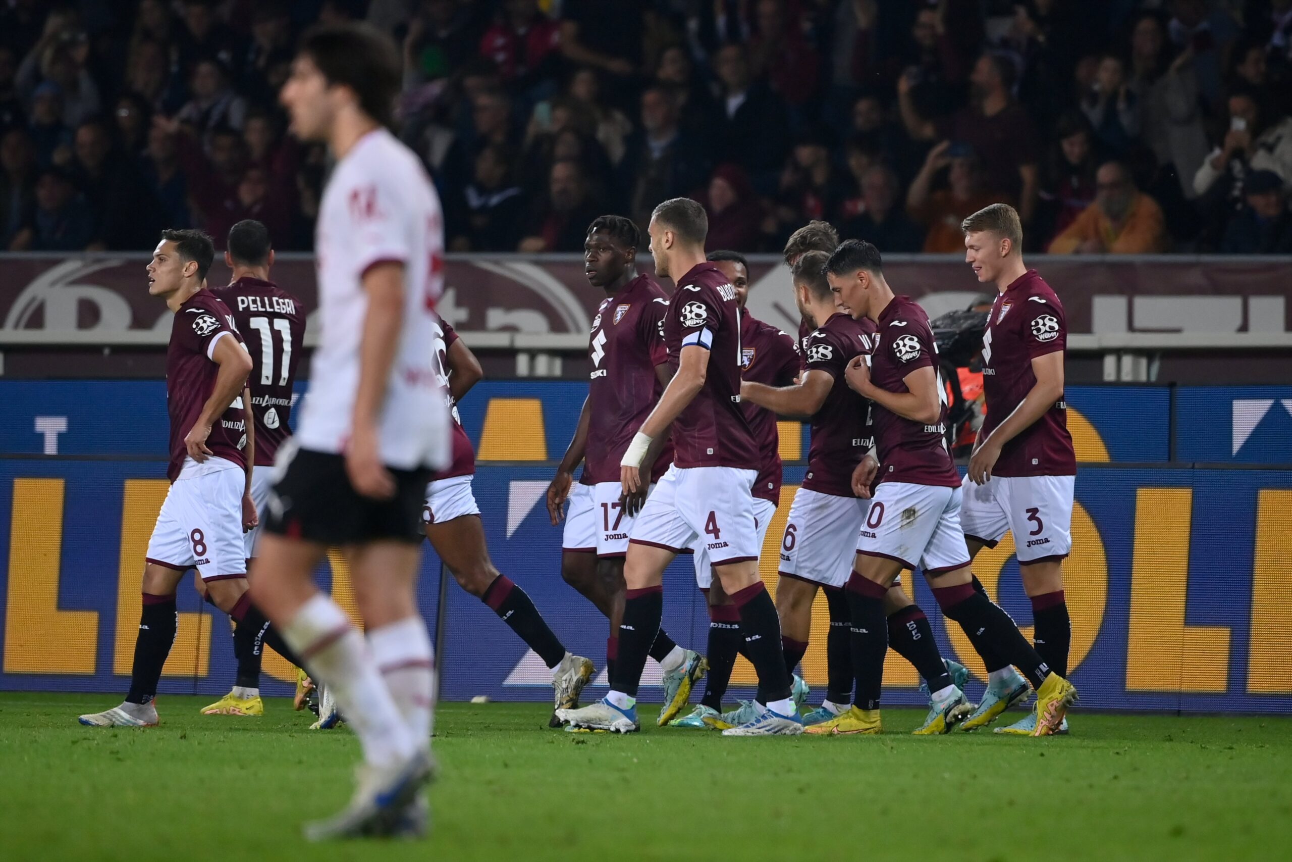 Torino leading 2-0 at half time against AC Milan