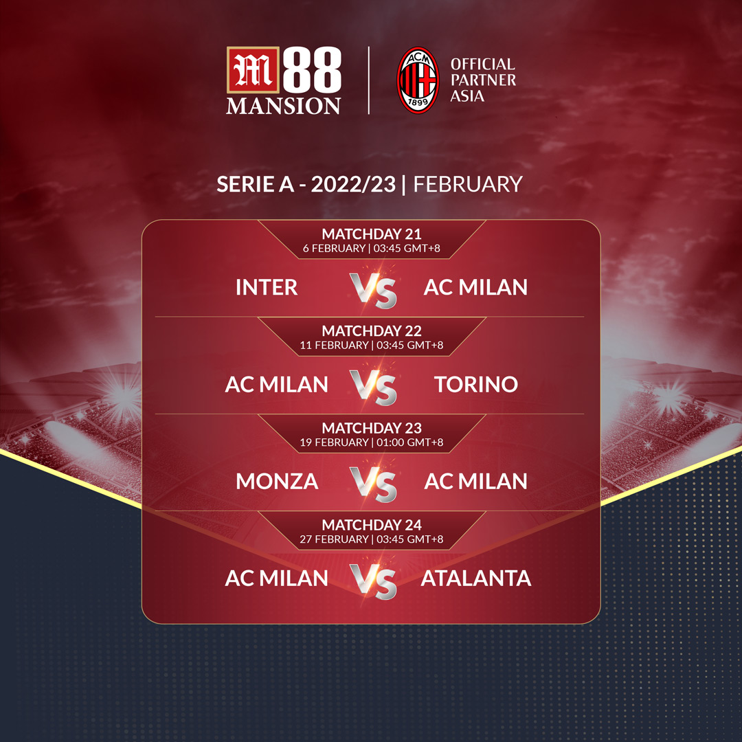 AC Milan Serie A schedule February 2023